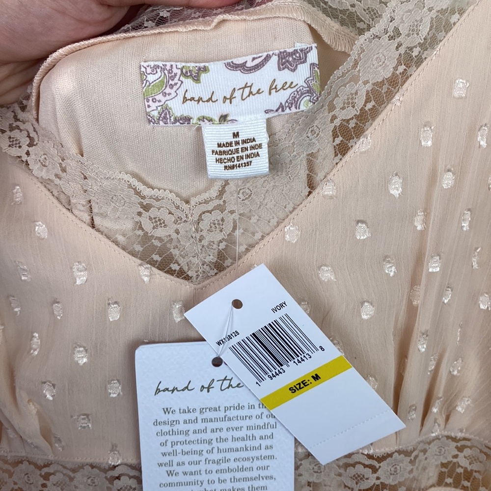 NWT Band of the Free | Amalie Ivory Slip Midi Dress M - Picture 15 of 16